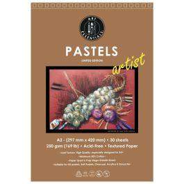 Art Essentials Jazz Red Artist Pastel Paper - 250 GSM Laid Texture - A3 - Pad of 20 Sheets