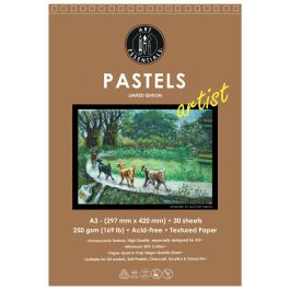 Art Essentials Yellow Artist Pastel Paper - 250 GSM Honeycomb Texture - A3 - Pad of 20 Sheets