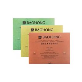 Baohong Artist Watercolour - Natural White 300 GSM - 100% Cotton Paper Glued 4 Side Pad (Block)