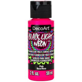 DecoArt Black Light Neons - Multi Surface Acrylic Paint - 59 ML (2 Oz) Bottle - Pink (01)