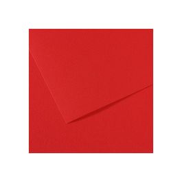 Canson Mi-Teintes Pastel Paper - 50 cm x 65 cm or 19.68'' x 25.59'' - Bright Red (505) - Honeycomb + Fine Grain 160 GSM - Pack of 25 Sheets