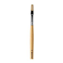 Escoda Clasico White Chungking Hog Bristle Brush - Series 4829 - Flat - Long Handle - Size: 0