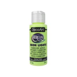 DecoArt Americana Neon Lights Acrylic Paint - 59 ML (2 Oz) Bottle - Radiant Yellow (342)