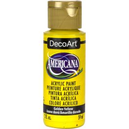 DecoArt Americana Matte Acrylic Paint - 59 ML (2 Oz) Bottle - Golden Yellow (371)