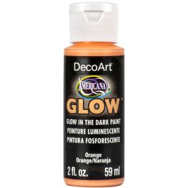 DecoArt Americana Glow in a Dark Paint - 59 ML (2 Oz) Bottle - Orange (379)