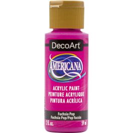 DecoArt Americana Matte Acrylic Paint - 59 ML (2 Oz) Bottle - Fuchsia Pop (417)