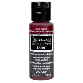 DecoArt Americana Multi Surface Satin Acrylic Paint - 59 ML (2 Oz) - Dark Scarlet (508)