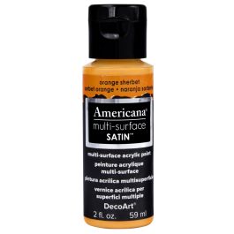 DecoArt Americana Multi Surface Satin Acrylic Paint - 59 ML (2 Oz) - Orange Sherbet (510)