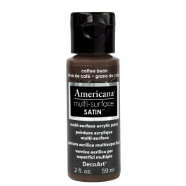 DecoArt Americana Multi Surface Satin Acrylic Paint - 59 ML (2 Oz) - Coffee Bean (536)