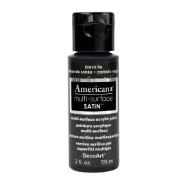 DecoArt Americana Multi Surface Satin Acrylic Paint - 59 ML (2 Oz) - Black Tie (539)