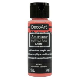 DecoArt Americana Multi Surface Satin Acrylic Paint - 59 ML (2 Oz) - Shrimp (541)