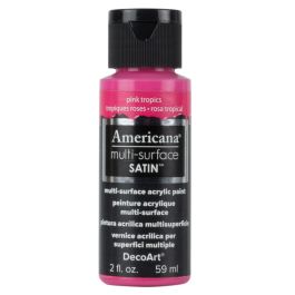 DecoArt Americana Multi Surface Satin Acrylic Paint - 59 ML (2 Oz) - Pink Tropics (561)