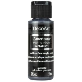 DecoArt Americana Acrylic Paint - Multi Surface Metallics - 59 ML (2 Oz) - Gunmetal (570)