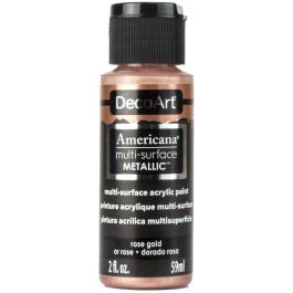 DecoArt Americana Acrylic Paint - Multi Surface Metallics - 59 ML (2 Oz) - Rose Gold (800)