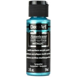 DecoArt Americana Acrylic Paint - Multi Surface Metallics - 59 ML (2 Oz) - Turquoise (803)