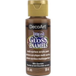 DecoArt Americana Gloss Enamels - Multi-Surface Acrylic Paint - 59 ML (2 Oz) Bottle - Milk Chocolate (174)