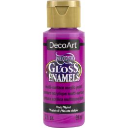 DecoArt Americana Gloss Enamels - Multi-Surface Acrylic Paint - 59 ML (2 Oz) Bottle - Vivid Violet (232)