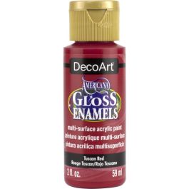 DecoArt Americana Gloss Enamels - Multi-Surface Acrylic Paint - 59 ML (2 Oz) Bottle - Tuscan Red (265)