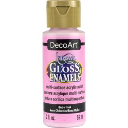 DecoArt Americana Gloss Enamels - Multi-Surface Acrylic Paint - 59 ML (2 Oz) Bottle - Baby Pink (31)