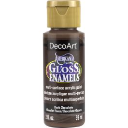 DecoArt Americana Gloss Enamels - Multi-Surface Acrylic Paint - 59 ML (2 Oz) Bottle - Dark Chocolate (65)