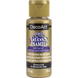 DecoArt Americana Gloss Enamels - Multi-Surface Acrylic Paint - 59 ML (2 Oz) Bottle - Glorious Gold (71)