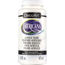 DecoArt Americana Matte Acrylic Paint - 473 ML (16 Oz) Bottle - Titanium White (O1)