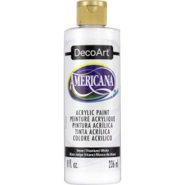 DecoArt Americana Matte Acrylic Paint - 236 ML (8 Oz) Bottle - Titanium White (O1)