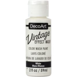 DecoArt Vintage Effects Wash - Layering Acrylic Paint  - 59 ML (2 Oz) Bottle - White (02)