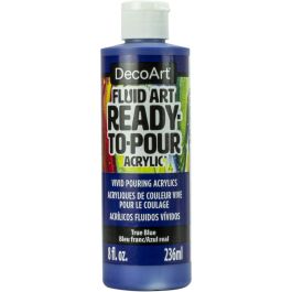 DecoArt FluidArt - Ready-to-Pour Acrylic Paint - 236 ML (8 Oz) Bottle - True Blue (15)