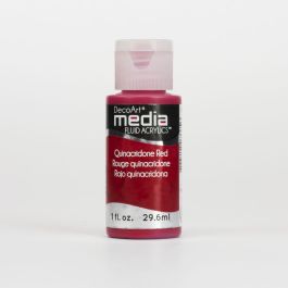 DecoArt Media Fluid Acrylics - 29.57 ML (1 Oz) Bottle - Quinacridone Red (33)