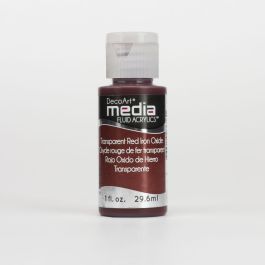 DecoArt Media Fluid Acrylics - 29.57 ML (1 Oz) Bottle - Transparent Red Iron Oxide (41)