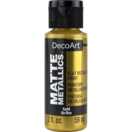 DecoArt Americana Décor - Matte Metallics Acrylic Paint - 59 ML (2 Oz) Bottle - Gold (02)