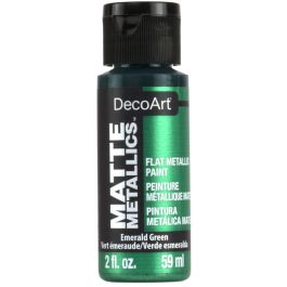 DecoArt Americana Décor - Matte Metallics Acrylic Paint - 59 ML (2 Oz) Bottle - Emerald Green (10)