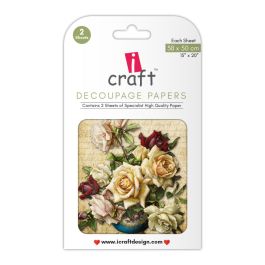 iCraft Decoupage Paper - Rustic Roses 15 x 20