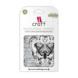 iCraft Decoupage Paper - Monochrome 15 x 20