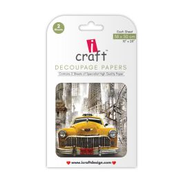 iCraft Decoupage Paper - Yellow Taxi 15 x 20