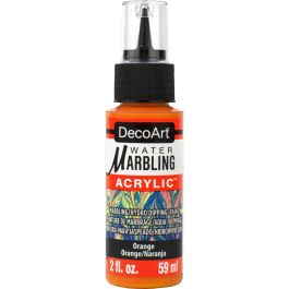 DecoArt Water Marbling Paint - 59 ML (2 Oz) Dropper Bottle - Orange (07)