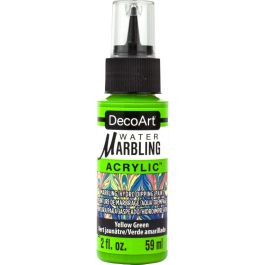 DecoArt Water Marbling Paint - 59 ML (2 Oz) Dropper Bottle - Yellow Green (09)