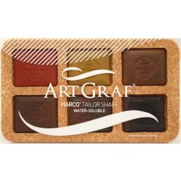 Viarco ArtGraf Water-Soluble Tailor Shape Chalk - Set of 6 Earth Tones