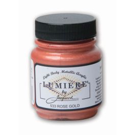 Jacquard Lumiere Metallic Fabric Colour - 2.25 Oz (66.54 ML) Jar - Rose Gold (533)