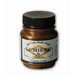 Jacquard Lumiere Metallic Fabric Colour - 2.25 Oz (66.54 ML) Jar - Metallic Rust (549)