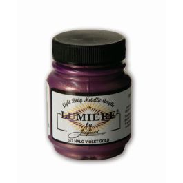 Jacquard Lumiere Metallic Fabric Colour - 2.25 Oz (66.54 ML) Jar - Halo Violet Gold (557)