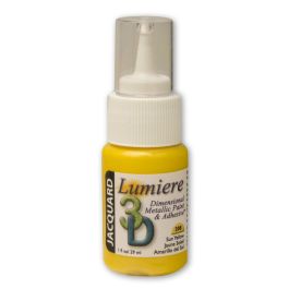 Jacquard Lumiere 3D Dimensional Metallic Fabric Colour - 1 Oz (29.57 ML) Jar - Sun Yellow (208)