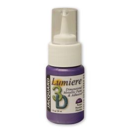 Jacquard Lumiere 3D Dimensional Metallic Fabric Colour - 1 Oz (29.57 ML) Jar - Purple (217)