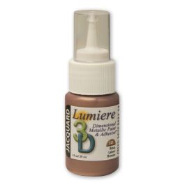 Jacquard Lumiere 3D Dimensional Metallic Fabric Colour - 1 Oz (29.57 ML) Jar - Brass (223)