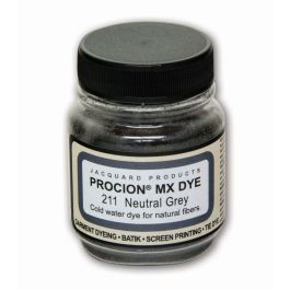 Jacquard Fabric Colours - Procion MX - Fiber Reactive Cold Water Dyes - 18.71 GM (2/3 Oz) Bottle - Neutral Grey (211)