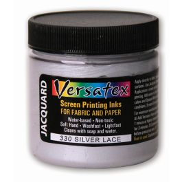 Jacquard Versatex Screen Printing Ink - 4 Oz (118.29 ML) Jar - Silver Lace (330)