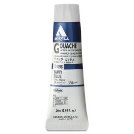 Holbein Artist Acrylic Polymer - Acryla Gouache Tube of 20 ML - Navy Blue (98)