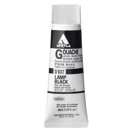 Holbein Artist Acrylic Polymer - Acryla Gouache Tube of 40 ML - Lamp Black (37)