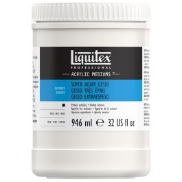 Liquitex Surface Preparation - Professional Acrylic Super Heavy Gesso White - Jar of 946 ML